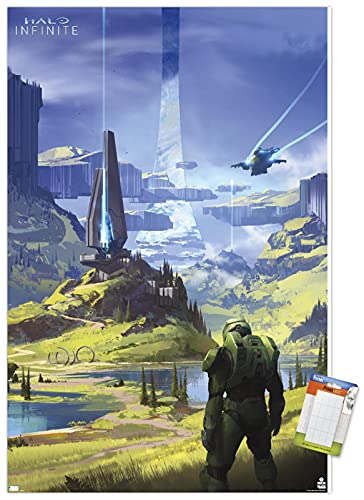 Trends International Halo Infinite - Master Chief Valley Wall Poster, 34L x 22.4W, Premium Poster & Mount Bundle