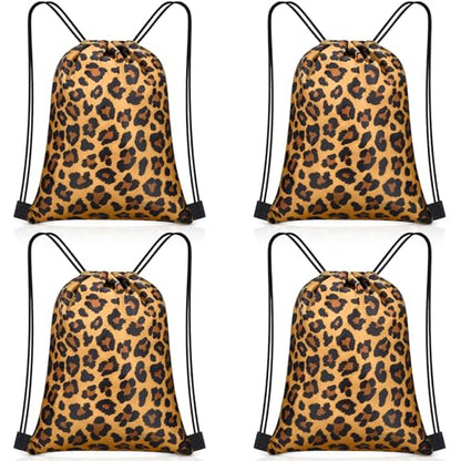 Yiyiring 16 Pcs Cheetah Drawstring Bags, Leopard Gift Drawstring bags cheetah party favors decor for Theme Birthday Party Supplies(Brown Leopard) - style: Brown Leopard
