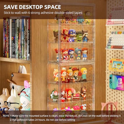 Clear 3 Tiers Acrylic Display Case for Figures Collectibles 1 Pack Wall Mounted Hobby Figurine Display Case with Shelves, Display Shelf Storage Box for Action Figures, Car Model - size: XL-1 Pack