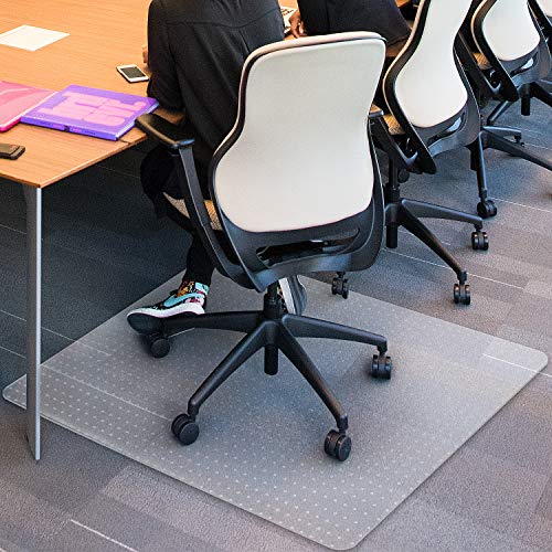 Azadx Clear Office Chair Mat for Low, Standard and No Pile Carpeted Floors, Plastic Computer Desk Chair Mat on Carpet for Easy Rolling, Durable Carpet Protector Mat (36 x 48'' Rectangle) - size: 36" x 48'' For Carpet