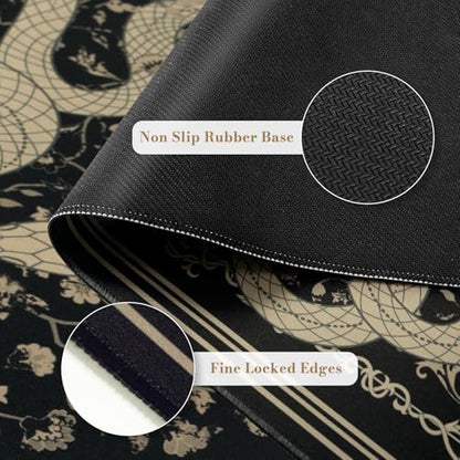 Large Desk Mat, Desk Matt for Desktop, Computer Gaming Mouse Pads, Stitched Edges Soft Mat for Desktop Office Home 35.4 x 15.7 Inches (Black Gold Snake) - color: Black Gold Snake
