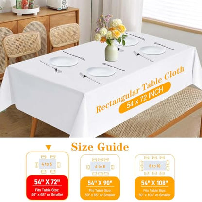 Table Pad Protector with Flannel Backing Cut to Fit Waterproof Heat Resistant Heavy-Duty Reusable Table Cloth 54" x 72" Rectangle Vinyl Table Padding Under Tablecloth - size: 72" x 54" (Rectangular)