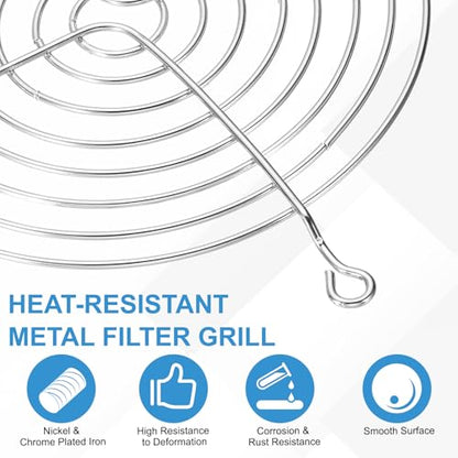 PATIKIL 120mm Fan Finger Grill, 12 Pcs Metal Ventilation Grill Guard Cover with Screws for Industry Workshop Computer Household Refrigerators Air Conditioning, Silver - size: 120mm
