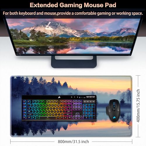 Canjoy Gaming Mouse Pad, Large Extended Mouse Pad Big Computer Mousepad for Home Office Gaming Work 31.5x15.7inch - color: Sunset