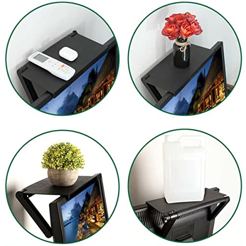 Generic TV Top Shelf Mount Adjustable Computer Rack Screen Top Multifunctional Monitor Organizer Space Saving for Wi-Fi Router Cable Box Remote Controls Storage