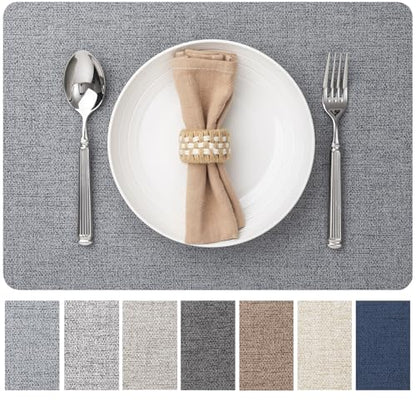 Baroyal Faux Leather Placemats Set of 6 Vinyl Washable Wipeable Table Mats for Kitchen Dining Table Heat Resistant Waterproof Modern Indoor/Outdoor Placemats Non-Slip Easy Clean Place Mats (Stargaze) - color: C-stargaze