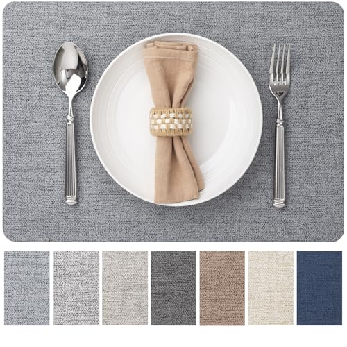 Baroyal Faux Leather Placemats Set of 6 Vinyl Washable Wipeable Table Mats for Kitchen Dining Table Heat Resistant Waterproof Modern Indoor/Outdoor Placemats Non-Slip Easy Clean Place Mats (Stargaze) - color: C-stargaze