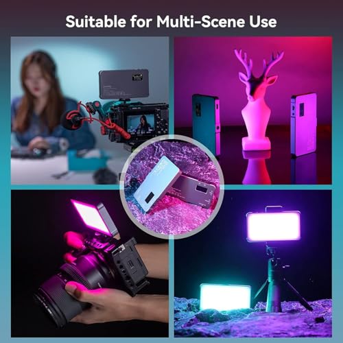 P96L RGB Video Light by SmallRig, Portable Metal LED Camera Light, 2500-8000K, 21 Effects, CRI 96+, OLED Display, Photo and Video Lighting, Long Battery Life, Fits Phone and Camera - size: 14cm P96L