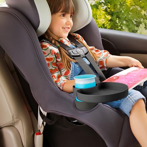 Munchkin® Carseat Tray - Toddler Travel & Road Trip Accessory for Mess-Free Snacking in The Car, Grey (Pack of 2) - color: Gris