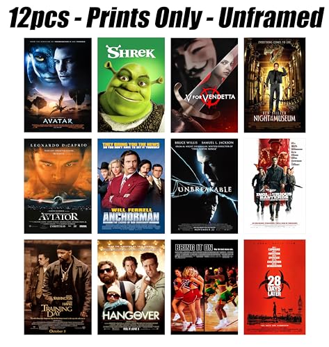 ArtDirect GalleryPack Wall Art – 12 Unframed 8x12 Movie Poster Prints 2000s Variety Pack, Collectible Décor for Home or Office - color: 2000's Movie Pack