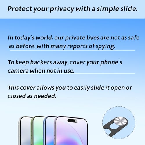 Front Camera Cover,Camera Covers Compatible with iPhone 17/17 Air / 17 Pro/ 17 Pro Max,Privacy Protection Slide, 2 Pack-Silver - color: Silver