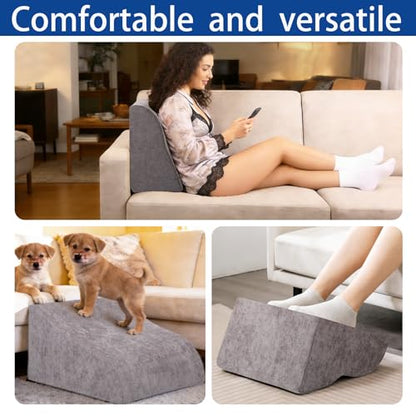 Foot Rest for Under Desk at Work, Ergonomic Under Desk Footrest with Washable Cover for Office, Home & Gaming Leg Elevation Pillow Dark Gray - color: C-dark Gray