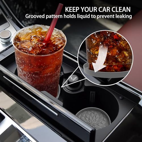 ME.FAN Car Coasters for Cup Holders [4 Pack] - 2.75In Silicone Auto Mug Mats - Universal Non-Slip Recessed Car Interior AccessoriesDeep Grey - color: 4pack-dark Grey