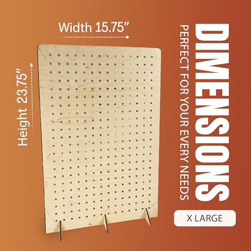 Torched Pegboard Display Stand for Jewelry, Craft Shows, Selling, Vendor Events, Tools, Peg Board Accessories Rack Organizer, XXL 15.75" L x 4.3" W x 23.75" H, Natural - color: Natural, size: XX-Large