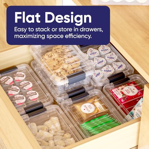 Superio Mini Storage Container Plastic Crayon Box Art Supplies and Sewing Case Stackable Clear Small Organizer for Beads, Stationery, Chalk, and Food, 0.7 Quart, 5 Pack - size: 0.7 Quarts, style: 5 Pack
