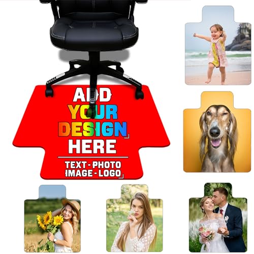 Custom Office Chair Mats, Personalized Gaming Chair Mat with Your Text Photo Image Logo, 36" x 48" with Lip Multi-Purpose Chair Carpets for Hardwood Floor Protector Bright Red - color: Bright Red, size: 30"x 48"