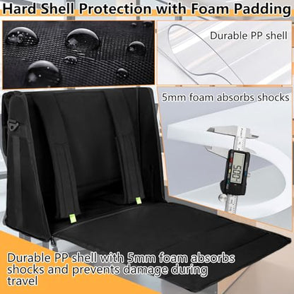 ORKELS Hard PE All-in-One Computer Monitor Carrying Case for 21–24 in iMac, Protective Storage Bag for Monitor, Keyboard, Mouse, Cables & Accessories