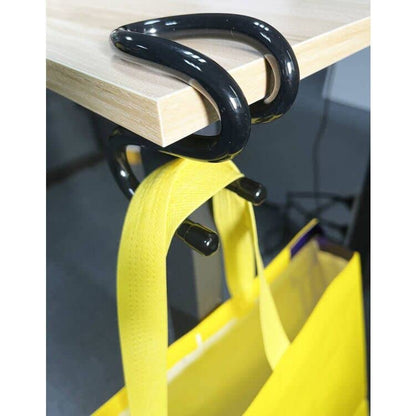 AUXPhome Portable Bag Hook Hanger Clamp-On Backpack, Under Counter, One Step Installation - 10 lb. Capacity, Reduce Desk Clutter