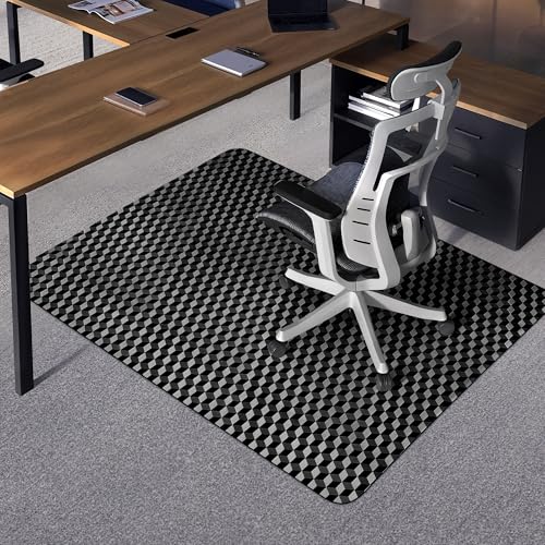 BesWin Office Chair Mat for Carpet, 48" x 36" Computer Desk Chair Mat for Low Carpeted Floors, Thick and Sturdy Carpet Protector for Rolling Chairs, Easy Glide Floor Mat for Home, Gaming (Black) - size: 36"×48" (for Low-pile Carpet)