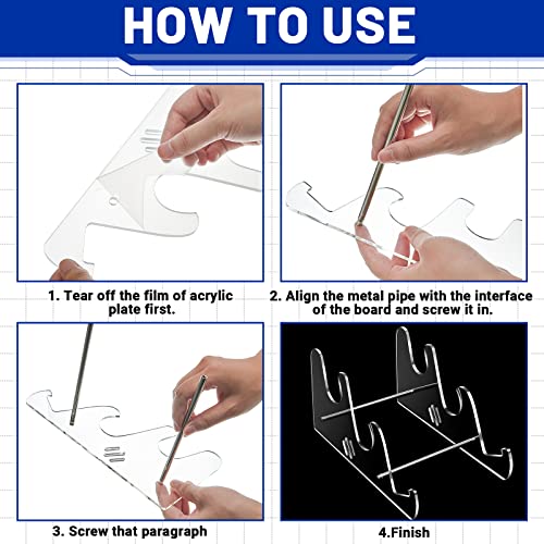 Taiyin Acrylic Keyboard Display Stand Holder Mechanical Computer Stand Shelf for Desk Transparent Acrylic 3 Tier Keyboards Storage Holder Tray for Computer Tablet Picture Frame(2 Pcs)