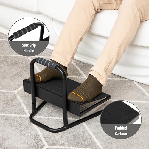 Mind Reader Foot Rest, Under Desk at Work, Ergonomic, Height Adjustable, Office, Metal, Black - size: Metal Foot Rest