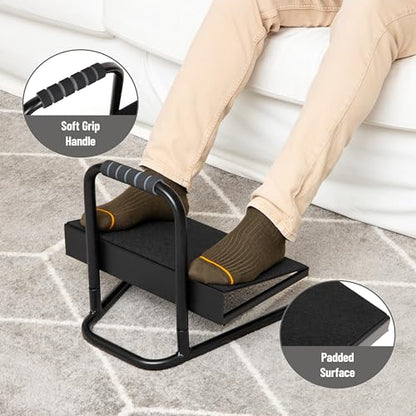 Mind Reader Foot Rest, Under Desk at Work, Ergonomic, Height Adjustable, Office, Metal, Black - size: Metal Foot Rest