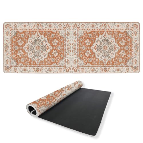 Rustic Carpet Desk Mat Gaming Mouse Pad Classic Persian Floral Mousepad Computer Keyboard Pad Mouse Mat Laptop Mat 31.5 x 11.8 Mouse Pads for Desk Home Office Gaming - color: Rustic Carpet, size: 31.5" x 31.5"