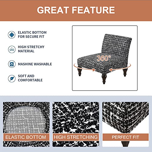 Eco-Ancheng Armless Chair Slipcover Removable Armless Accent Chairs Covers Washable Armless Slipper Chair Slipcover Printed Armless Chair Furniture Protector Covers for Living Dining Room Hotel - color: A8