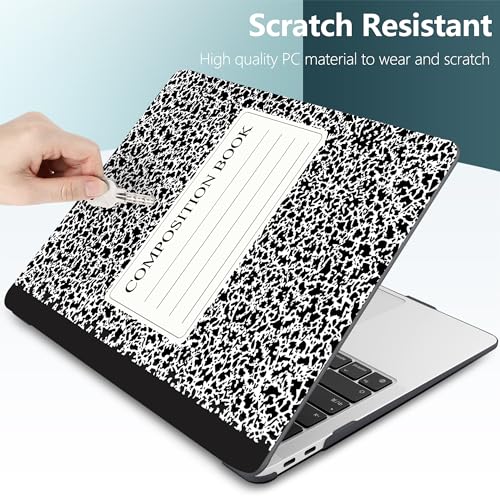 DONGKE Compatible with MacBook Air 13 inch Case 2021 2020 2019 2018 Release A2337 M1 A2179 A1932 with Retina Display & Touch ID, Plastic Hard Shell & Keyboard Cover - Composition Book - color: Composition Book