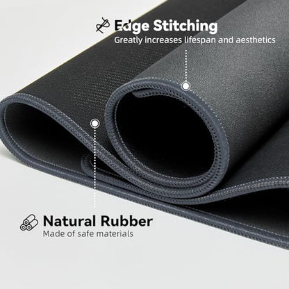 Reniteco Waterproof Large Gaming Mouse Pad with Durable Stitched Edges, Non-Slip Rubber Base, Grainy Jacquard Mouse Mat Desk Pad for Home Office Gaming, 31.5''x11.8''x0.12'', Deep Gray - color: Deep Gray, size: 31.5''x 11.8''x0.12"