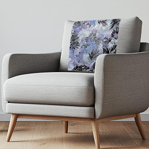 Blue Flower Leaf Print Recliner Headrest Protectors, Anti-Wear Sofa Headrest Protective Cover for Furniture Slipcovers Headrest Cover for Sofa Furniture Chair Theater Seat - color: Blue Flower Leaf