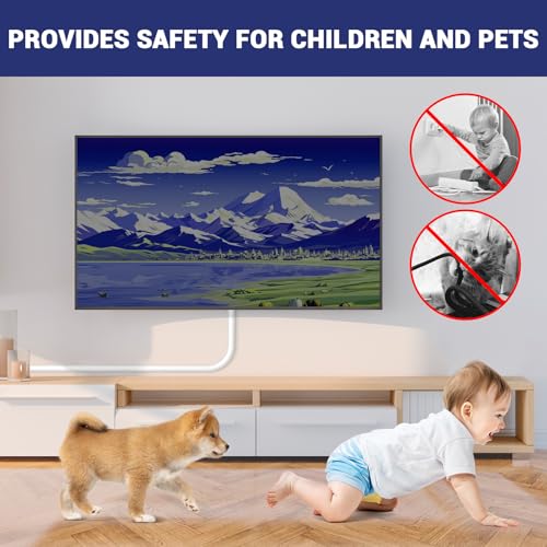Cord Hider Wall, Flexible Cable Conceale, Self-Adhesive Silicone Wire Hider | Applicable to TV Powers Home and Office, W0.59inxH0.39in, White, 78 in - size: 78 inch