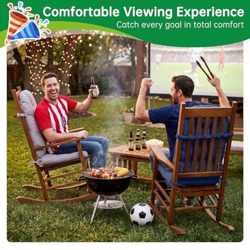 Adirondack Chair Cushion Tufted Waterproof Outdoor Rocking Chair Cushions with Ties Anti-Slip High Back Patio Chair Cushions for Patio Furniture Cushions - color: Navy Blue