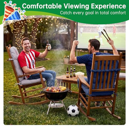 Adirondack Chair Cushion Tufted Waterproof Outdoor Rocking Chair Cushions with Ties Anti-Slip High Back Patio Chair Cushions for Patio Furniture Cushions - color: Navy Blue