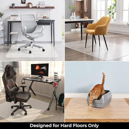Chair Mat for Hard Wood Floors - Heavy Duty Floor Protector - Easy Clean (47''×59'') - size: 47" x 59" Rectangle (1pc)