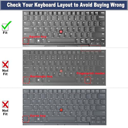 Keyboard Cover for Lenovo Thinkpad x1 Carbon Gen 11/10 14", ThinkPad X1 Yoga Gen 8/7, ThinkPad T14 T14s L14 P14s Gen 4/3, Thinkpad E14 Gen 6/5 (Not Fit T14 L14 P14s Gen 6/5/3/2/1, E14 Gen 7)-Black - color: Black