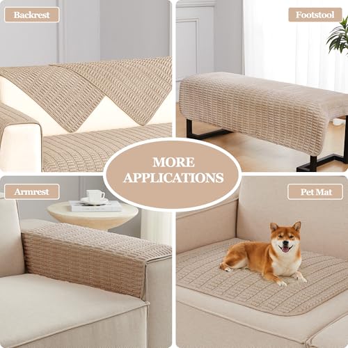 Sofa Armrest Cover Couch Arm Cover Armchair Covers, 2pcs Anti-Slip Couch Arm Protectors Sofa Arm Covers (Brown, 18x26x2pcs) - color: Brown, size: 18x26 inch (2 pcs)
