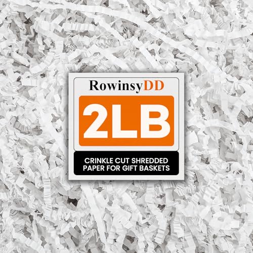 RowinsyDD 2LB White Crinkle Paper Filler, Cut Shredded Paper for Gift Baskets Packaging Wrapping Cushion Stuffing Box Confetti Filler for Easter Christmas Wedding Birthday Bridesmaid - color: White, size: 2LB