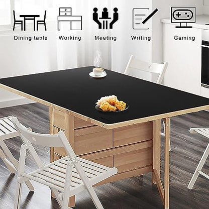 ZORESYN Leather Desk pad (47.24" x 31.50") - pu Leather Desk mat with Suede Base - Large Gaming Mouse pad Waterproof Table Mat Desktop Writing Pad Mouse Mat (Black) - color: Black, size: 47.2L x 31.5W inches