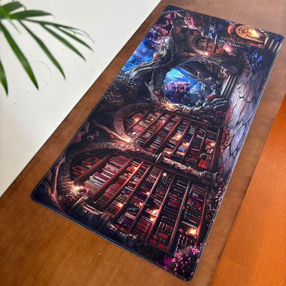 Dark Academia Desk Pad Library Desk Mat Witchy Mousepad XXL Large Gaming Mouse Mat for Office,Computer,Keyboard,Laptop and Home Desk Pad 31.5 X 15.7inch - color: A5- Mystic Library