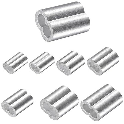 150 Pcs Aluminum Crimping Loop Sleeve 1/8",Cable Crimp Ferrules for Wire Rope and Cable (1/8''(3mm)-150pcs) - style: 1/8''(3mm)-150pcs