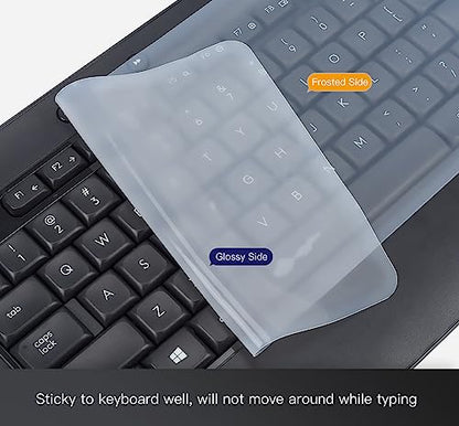 Universal Keyboard Cover Skin for Standard Size PC Computer Desktop Keyboard Ultra Thin Silicone Waterproof Dustproof Keyboard Cover Skin Protector, Clear (Size: 17.7" x 5.5") - size: 17.7" x 5.5"