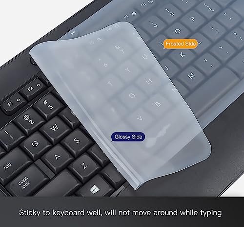 Universal Keyboard Cover Skin for Standard Size PC Computer Desktop Keyboard Ultra Thin Silicone Waterproof Dustproof Keyboard Cover Skin Protector, Clear (Size: 17.7" x 5.5") - size: 17.7" x 5.5"