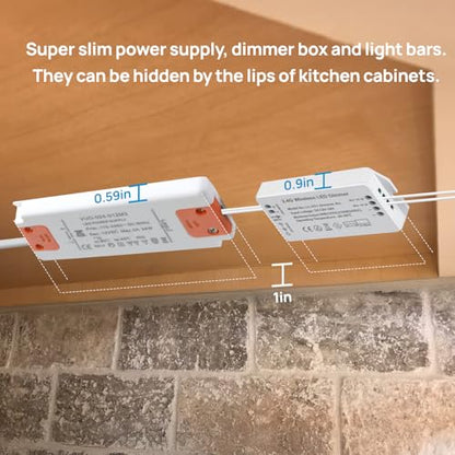 Litever Under Cabinet Lighting Kit. Slim. Super Bright. 21W. Dimmable. Remote with Synchronous Control. Perfect for Kitchen Under Cabinets, Over Counter, Display Lights, Shelf Light. Cool White 4000K. - color: Cool White 4000K