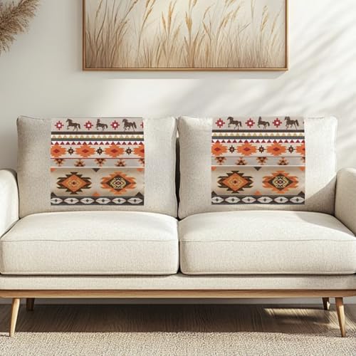 Recliner Headrest Protector Aztec Non Slip Sofa Headrest Cover Wrinkle Resistant Recliner Backrest Cover Furniture Protector for Recliner Sofa Couch 2 PcsOrange - color: Aztec Orange