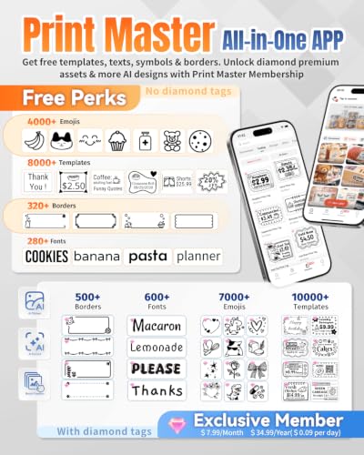Phomemo M110 Label Makers - Barcode Label Printer Bluetooth Label Maker Portable Thermal Printer for Small Business, Address, Barcode, Logo, Clothing, Mailing, Sticker Printers for Phone & PC, Black - color: Black