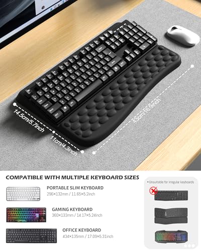 Computer Keyboard Stand with Wrist Rest, Keyboard pad with Wrist Support, Two Adjustable Keyboard Angles, Slow Rebound Comfortable Foam and Skin-Friendly Fabric. Suitable for Office, Gaming, and Home - style: Convenient version