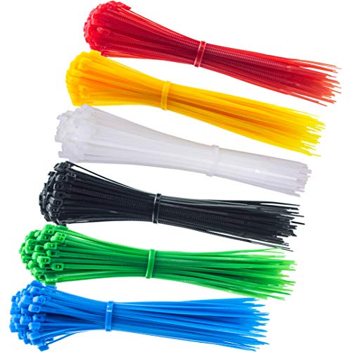 8 Inch Zip Ties (Tying Length 6.7"), 120pcs Nylon Cable Ties, 6 Multi-colors - color: 6 Colors 120pcs, size: 8 inch