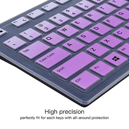 Keyboard Cover for KB216 Wired & Dell KM636 Wireless Keyboard/Dell Optiplex 5250 3050 3240 5460 7450 7050/ Dell Inspiron AIO 3475/3670/3477 All-in one Desktop Keyboard Skin, Ombre Pinkish Purple - color: Ombre Pinkish Purple