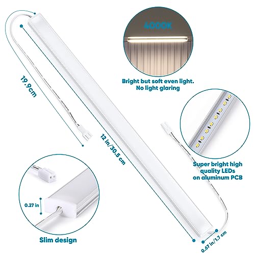 Litever Under Cabinet Lighting Kit. Slim. Super Bright. 21W. Dimmable. Remote with Synchronous Control. Perfect for Kitchen Under Cabinets, Over Counter, Display Lights, Shelf Light. Cool White 4000K. - color: Cool White 4000K